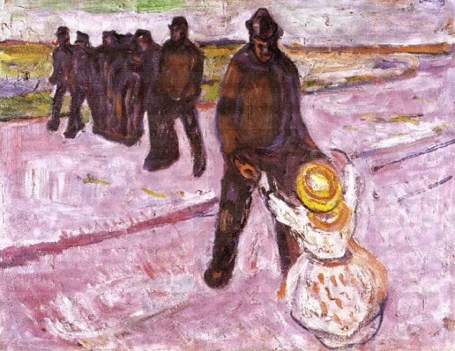 Lavoratore e la ragazza di Edvard Munch - 1908