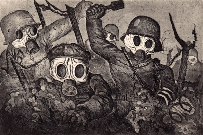 La guerra durante un attacco con il gas di Otto Dix - 1924